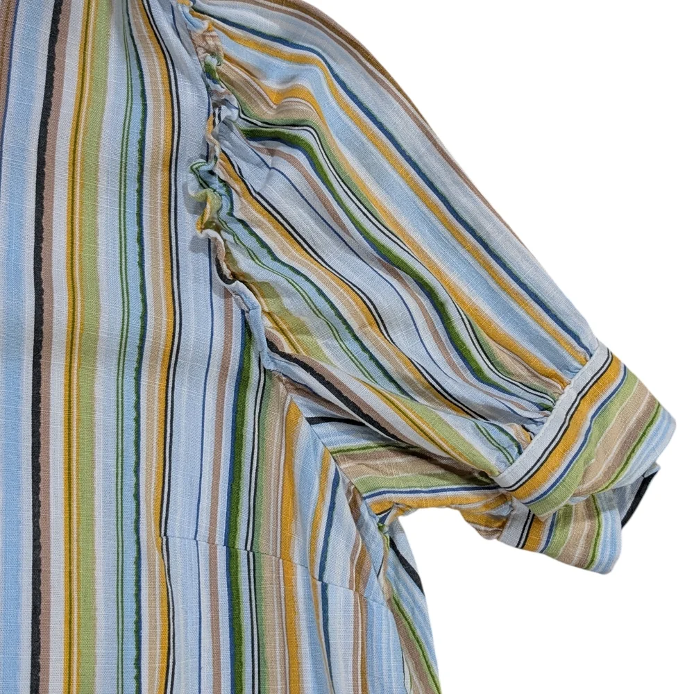Lauren Conrad XL Colorful Vertical Stripe Top – Summer Festival Boho Chic Blouse - Picture 5 of 13